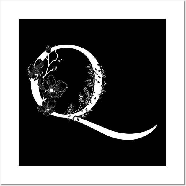 Letter Q Monogram - Floral Initial Wall Art by ZenNature
